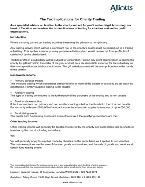 Tax Implication of Donations .